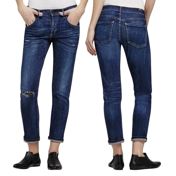 COH Emerson Slim Fit Boyfriend Jeans Medium Wash Ripped Knee Size 24 - Picture 1 of 14